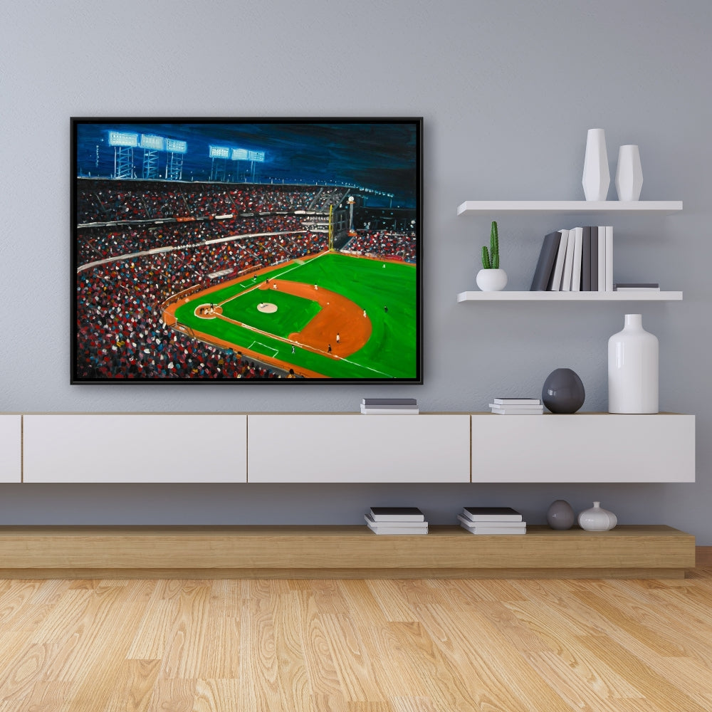 Toile encadrée « Match de baseball » | Décoration d'intérieur sportive américaine