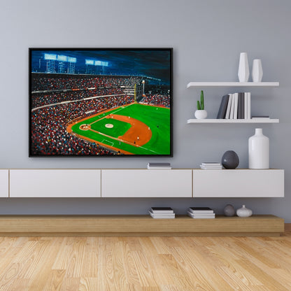Toile encadrée « Match de baseball » | Décoration d'intérieur sportive américaine