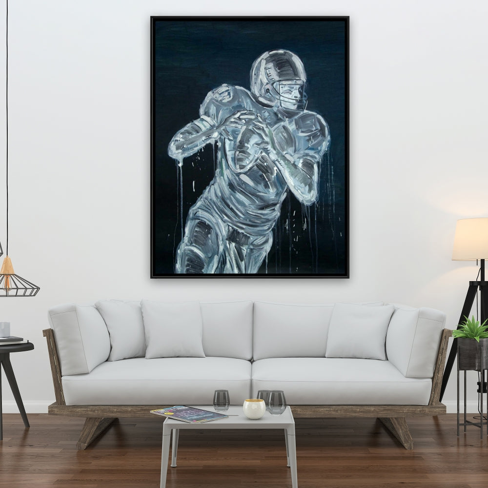 Toile encadrée Joueur de football | Décoration de chambre sportive