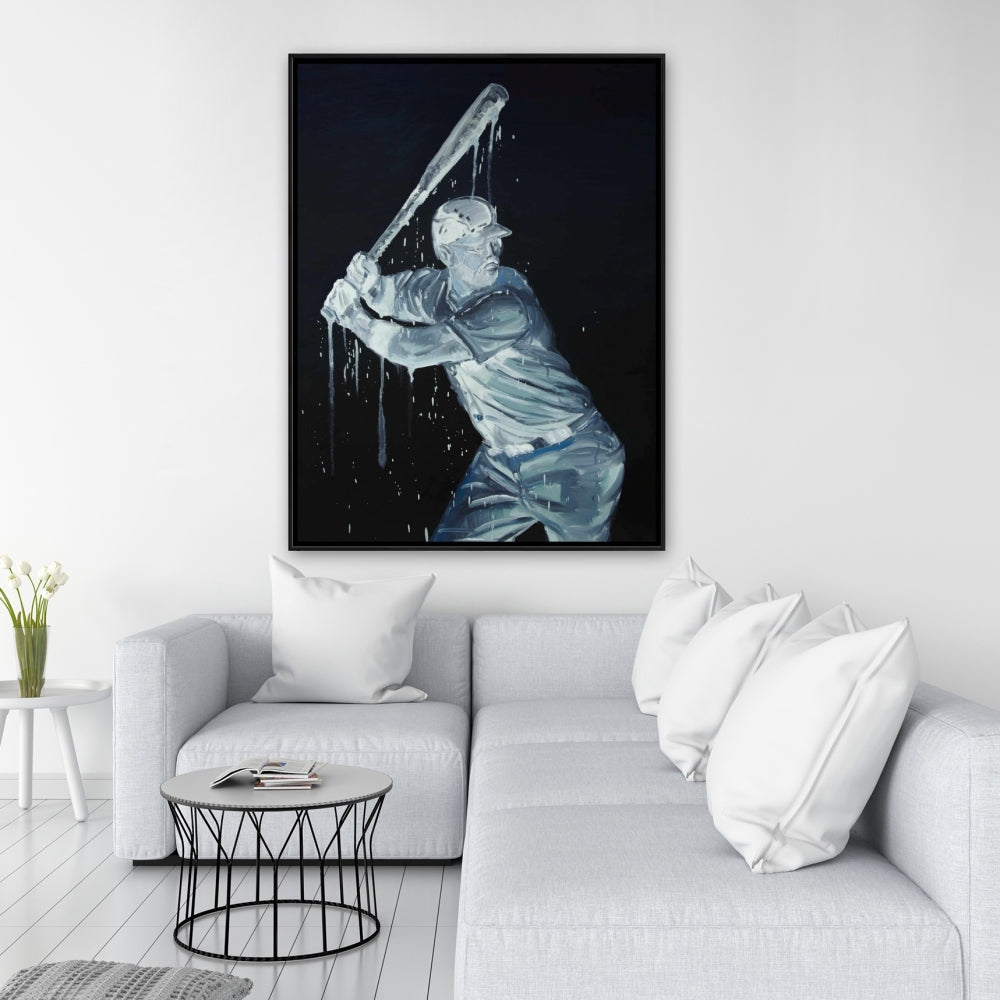 Toile encadrée « Joueur de baseball » | Décoration pour homme | Art de la maison