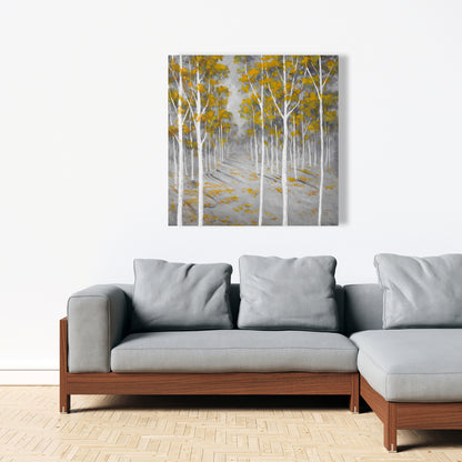 Birch Forest Canvas - Contemporary Bedroom Wall Art Decor