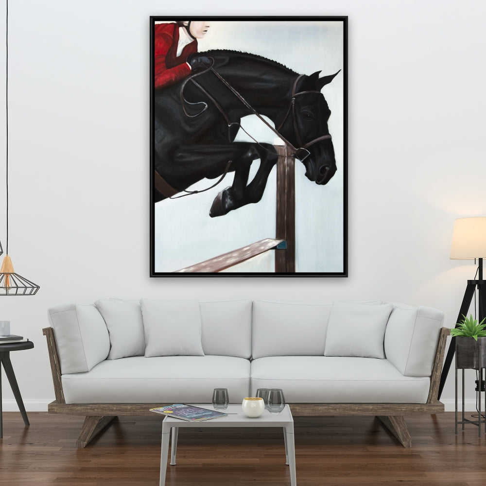 Riding Competition Framed Canvas - Livingroom Decor Hobbies