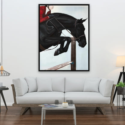 Riding Competition Framed Canvas - Livingroom Decor Hobbies