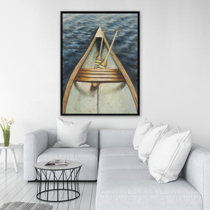 Canoeing on the Lake Framed Canvas | Marine Hobbies Decor