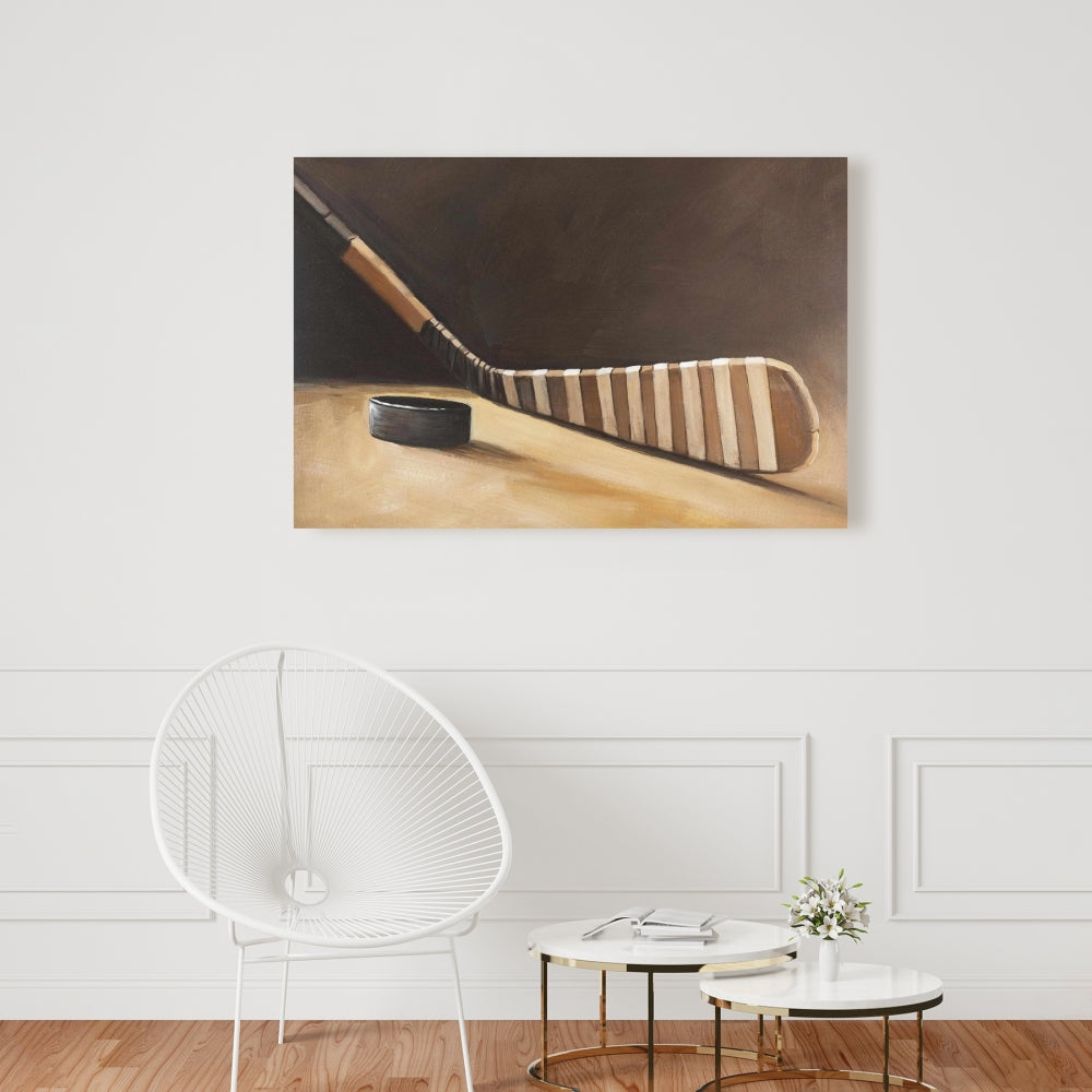 Toile « Bâton et rondelle de hockey » | Décoration sportive pour salon