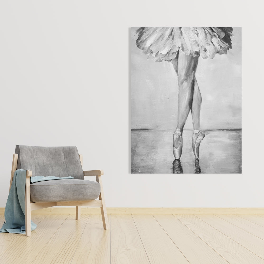 Toile encadrée monochrome « Pas classiques de ballet » | Décoration d'intérieur