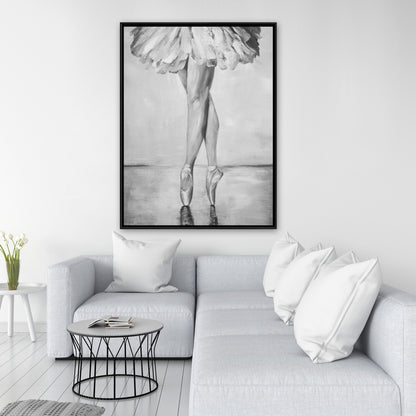 Ballet Classic Steps Monochrome Framed Canvas | Home Decor