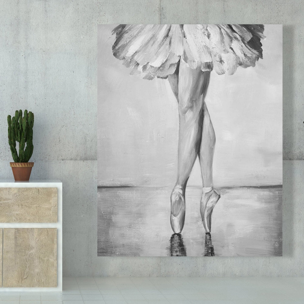 Toile encadrée monochrome « Pas classiques de ballet » | Décoration d'intérieur