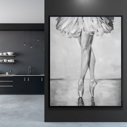 Ballet Classic Steps Monochrome Framed Canvas | Home Decor