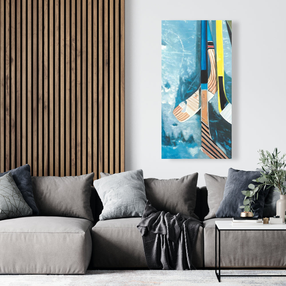 Hockey Sticks Canvas - Man Cave Sports & Games Wall Art Decor