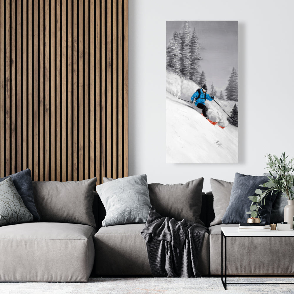 Man Skiing in Mountain Canvas | Sports & Games Home Decor