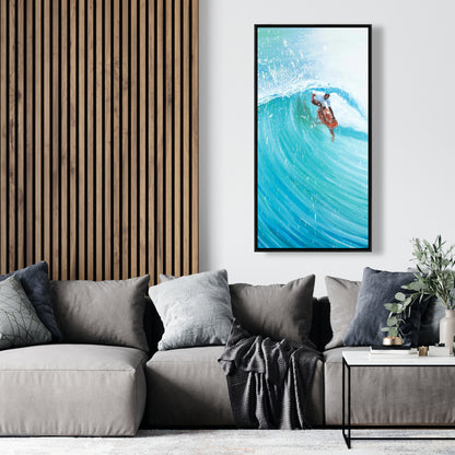 Surfer in the Wave Canvas | Contemporary Home Decor Art