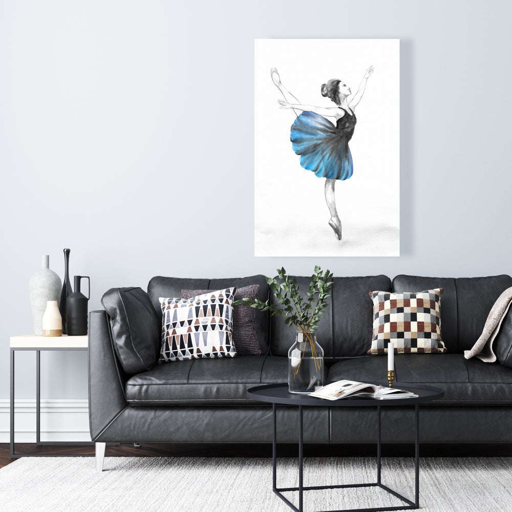 Small Blue Ballerina Canvas | Romantic Bedroom Home Decor