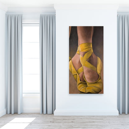 Synchronized Ballerinas Yellow Canvas | Contemporary Wall Art
