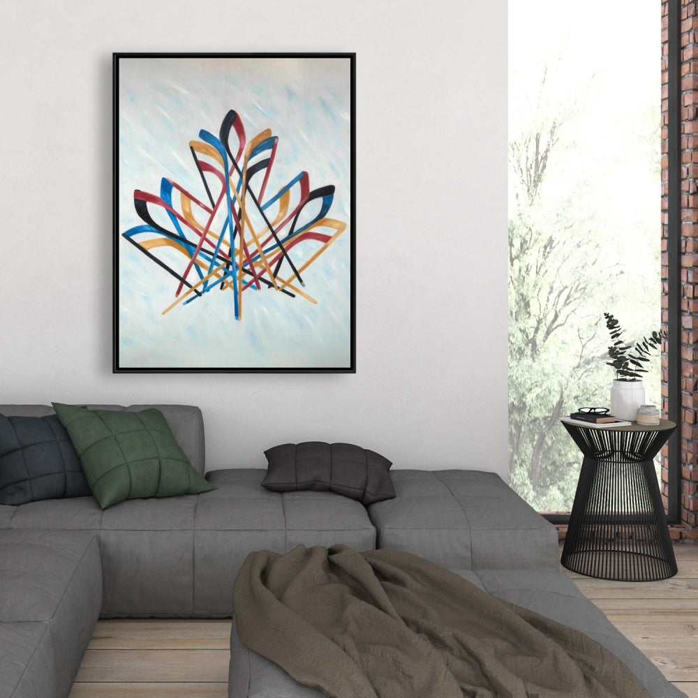 Toile de hockey canadien sur neige | Décoration d'intérieur et art sportif