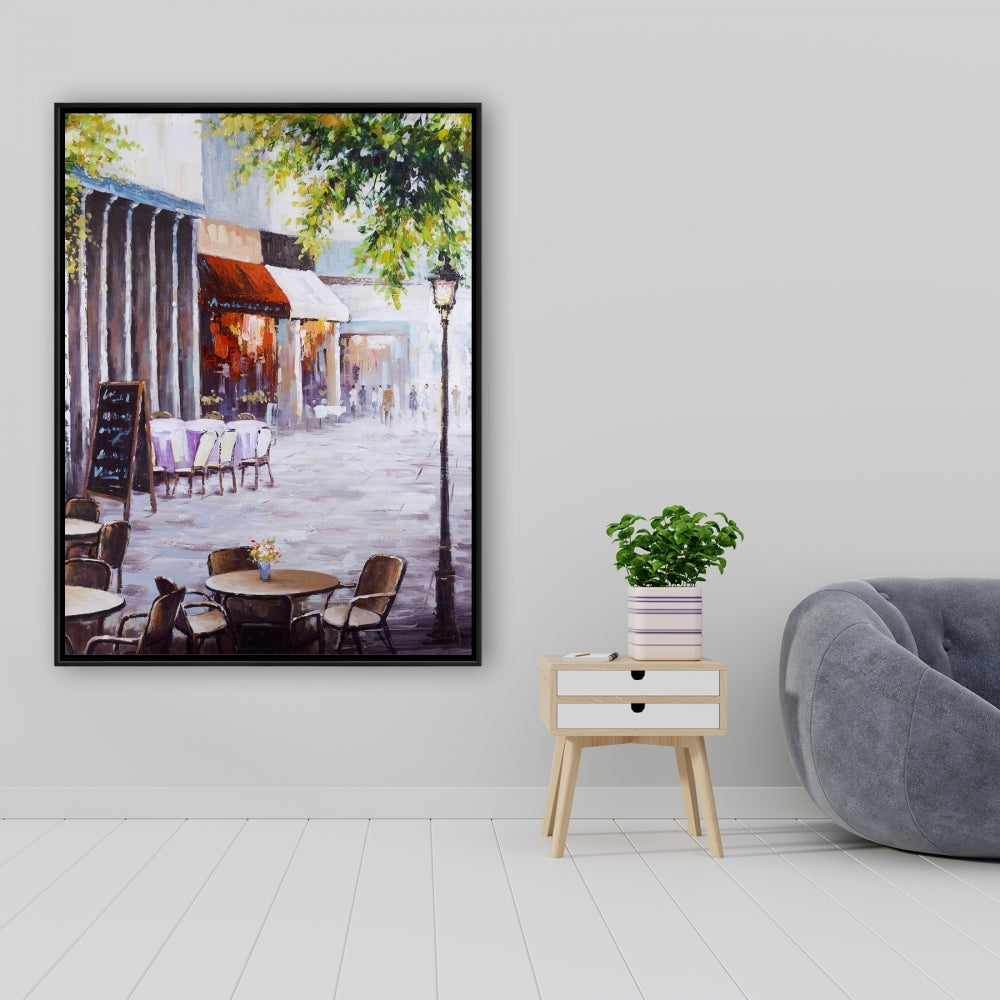 Toile encadrée représentant des arbres dans un restaurant en plein air | Décoration d'intérieur