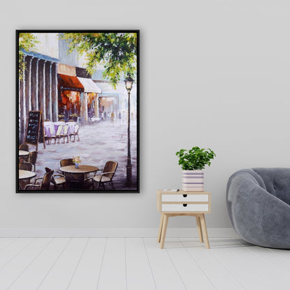Toile encadrée représentant des arbres dans un restaurant en plein air | Décoration d'intérieur