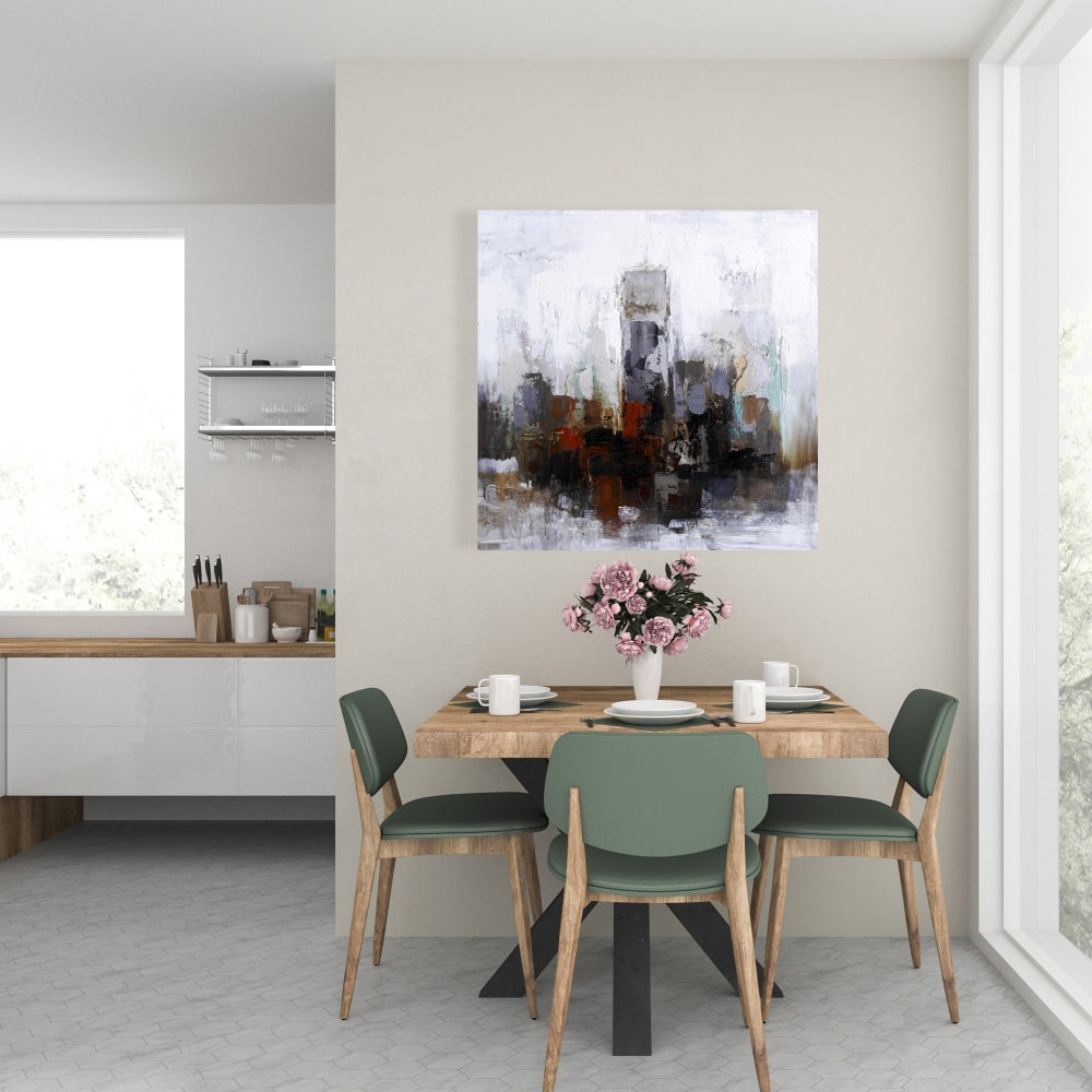 Toile marron pour chambre à coucher – Décoration d'intérieur avec bâtiments obscurs