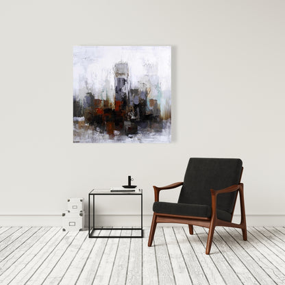 Toile marron pour chambre à coucher – Décoration d'intérieur avec bâtiments obscurs