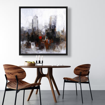 Toile « Obscure City » | Cadre marron contemporain