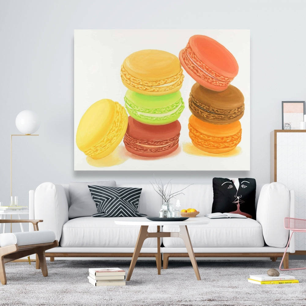 Toile de cuisine « Délicieux macarons » | Décoration murale