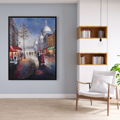 Toile « Couple habillé » | Art encadré « Villes bleues » pour chambre