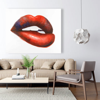 Romantic Fashion Red Canvas - Beautiful Red Mouth Decor