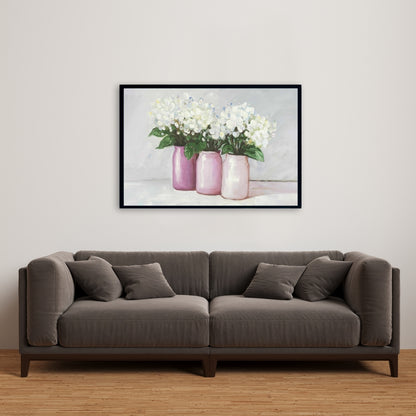 Hydrangea Flowers Canvas | Botanical Wall Art for Home Decor