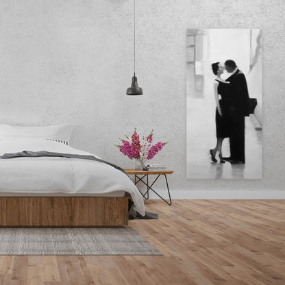 Couple in the Street Canvas - Figurative White Woman Wall Art