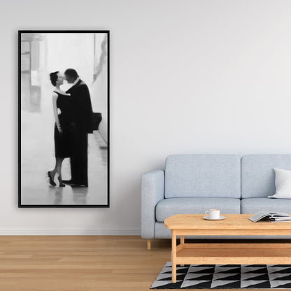 Couple in the Street Canvas - Figurative Bedroom Wall Art