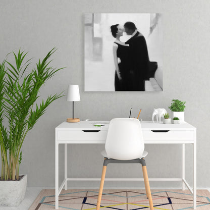 Couple in the Street Canvas - Figurative White Woman Wall Art