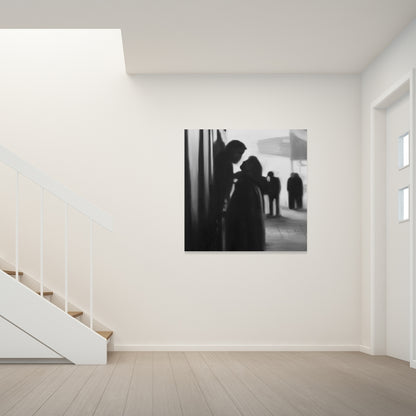 Couple at the Train Station Canvas - Woman Figurative Decor