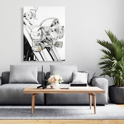 Motorcycle Light Canvas | White Bedroom Decor | Home Hobbies