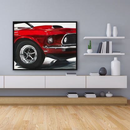 Toile de voiture rouge vintage | Décoration murale classique