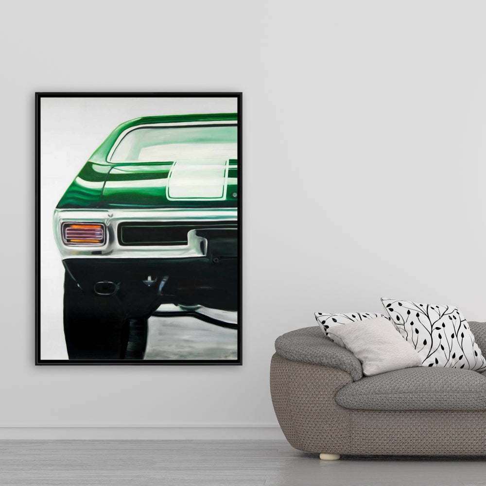 Toile de voiture classique vert foncé | Décoration d'intérieur encadrée