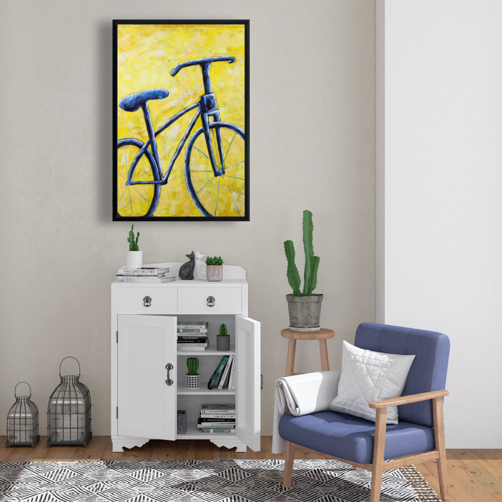 Blue Bike Abstract Canvas | Bedroom Sports & Games Decor