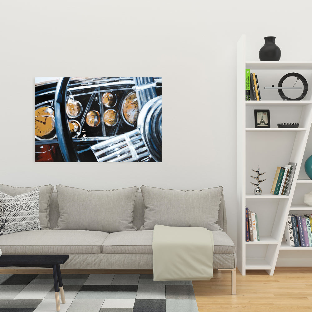 Vintage Car Interior Canvas | Contemporary Bedroom Decor
