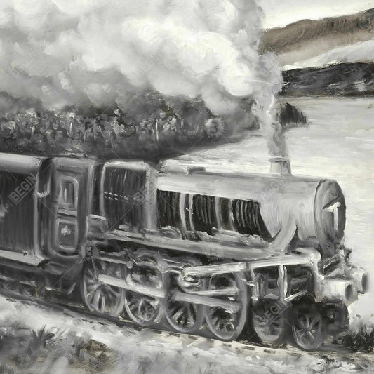 Vintage Passenger Locomotive Metal Print | Man Cave Decor