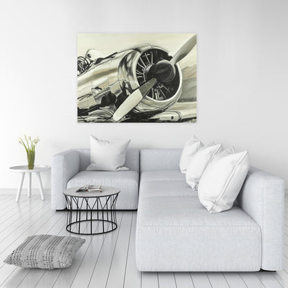 Vintage Aircraft Canvas | Transportation Aviation Wall Decor