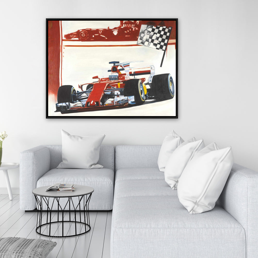 Toile encadrée rouge Motorsport | Décoration d'intérieur | Sports et jeux