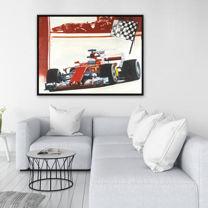 Toile encadrée rouge Motorsport | Décoration d'intérieur | Sports et jeux