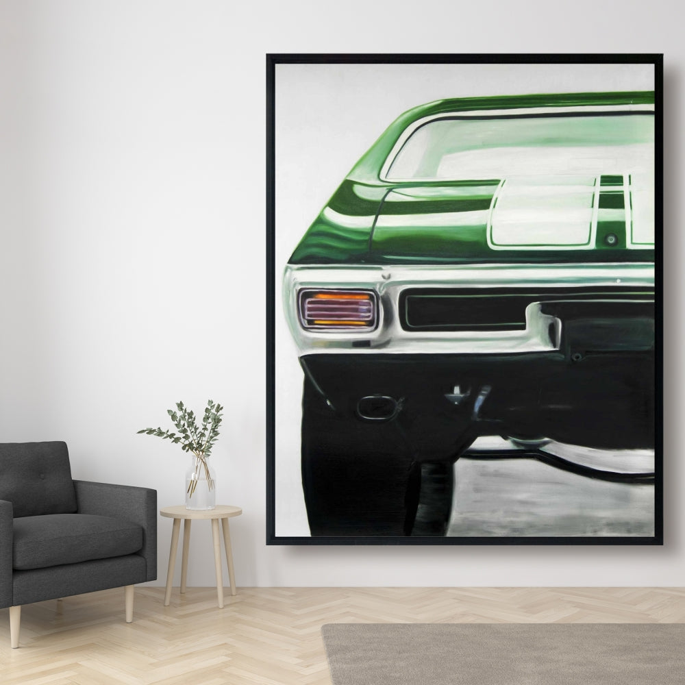 Toile de voiture classique vert foncé | Décoration d'intérieur encadrée
