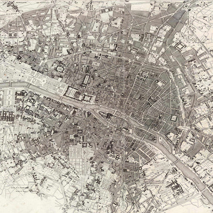 Toile Plans de Paris | Cadre beige | Décoration murale