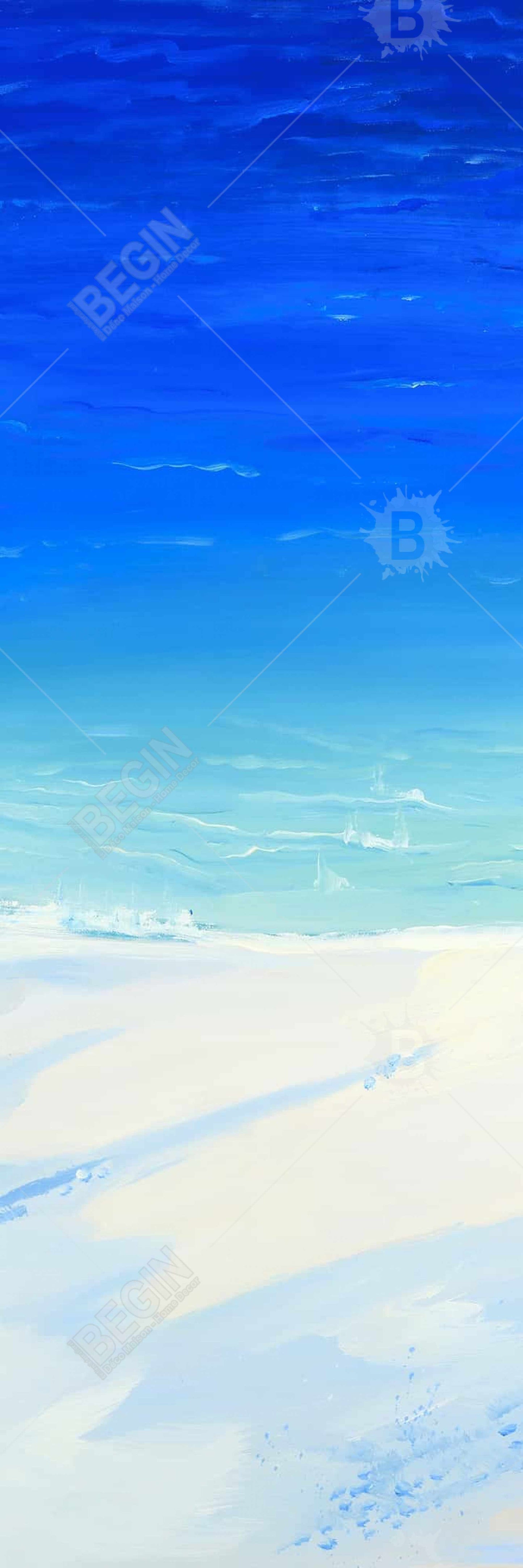 Blue Exotic Bathroom Canvas | Satellite View Ocean Decor