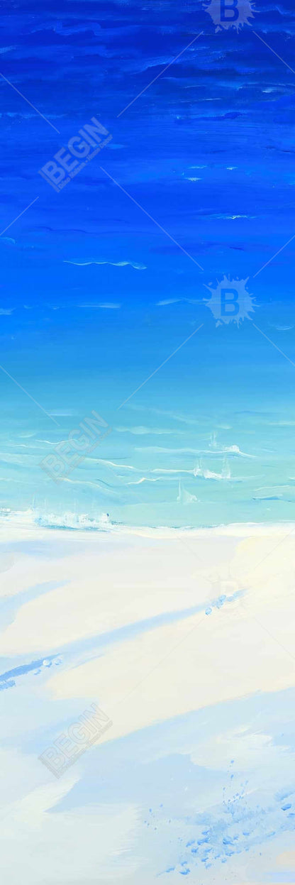 Blue Exotic Bathroom Canvas | Satellite View Ocean Decor