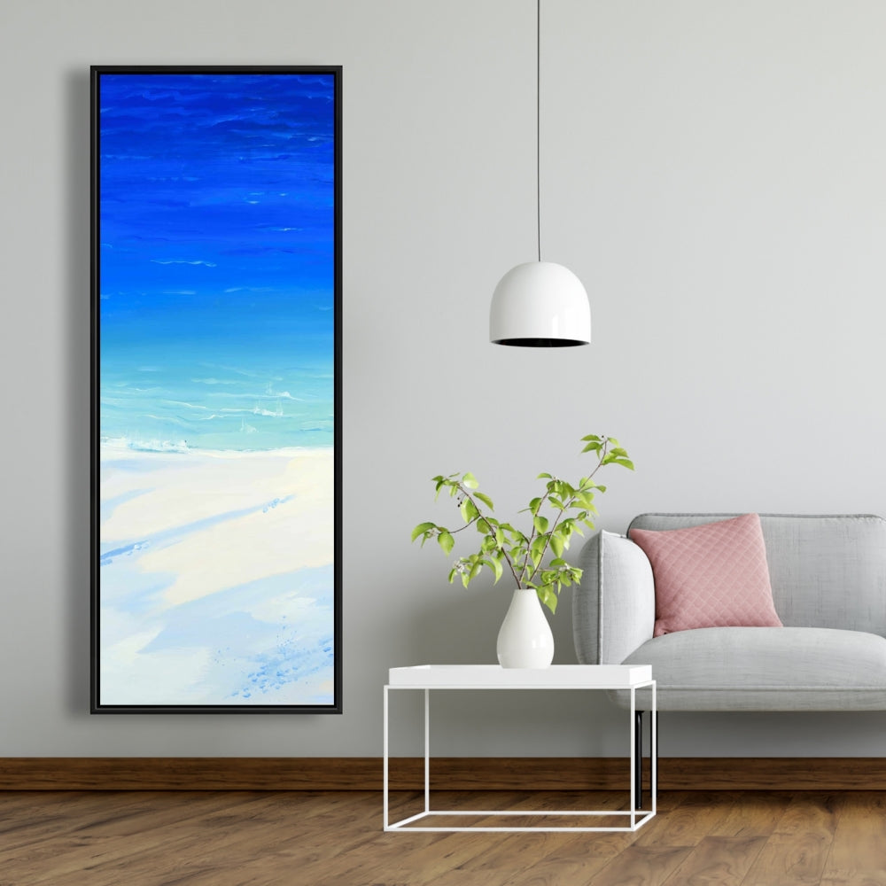 Blue Exotic Bathroom Canvas | Satellite View Ocean Decor