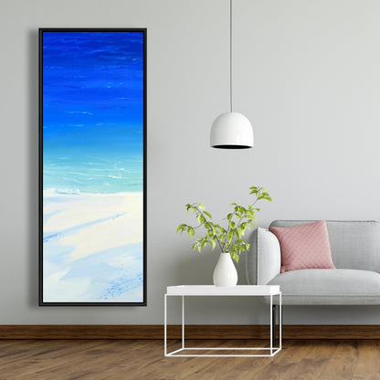 Blue Exotic Bathroom Canvas | Satellite View Ocean Decor