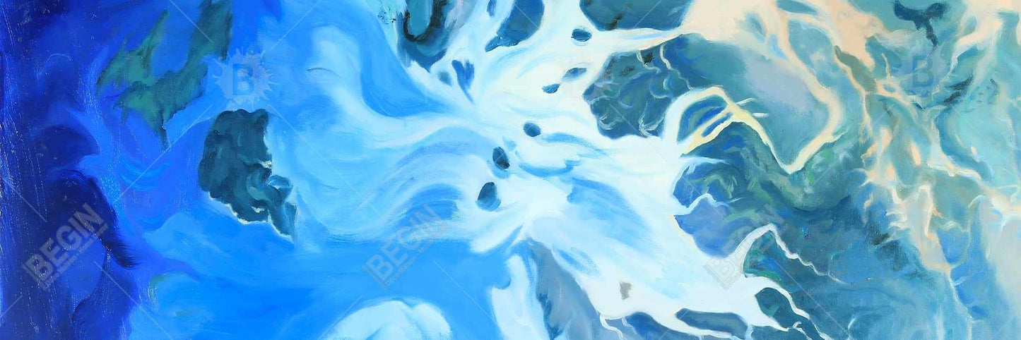 Toile encadrée pour chambre côtière - Vue satellite des îles Mergui