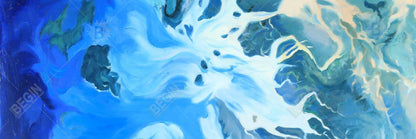 Toile encadrée pour chambre côtière - Vue satellite des îles Mergui