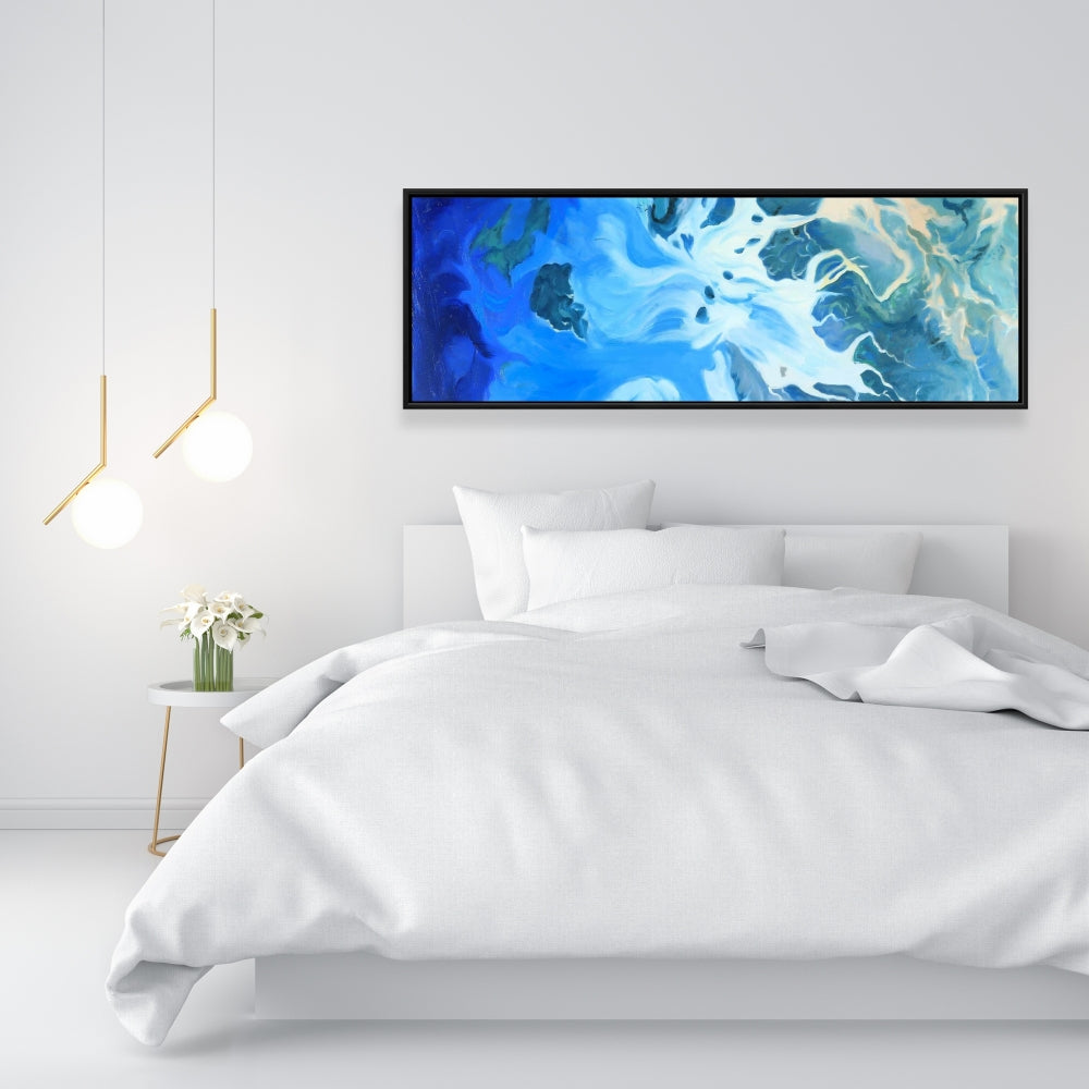 Toile encadrée pour chambre côtière - Vue satellite des îles Mergui